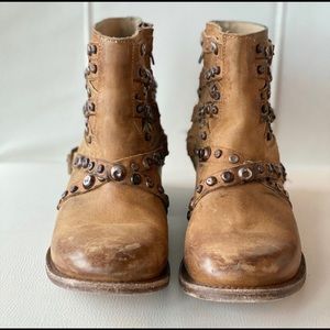 Freebird by Steven halo ankle zip up boots.